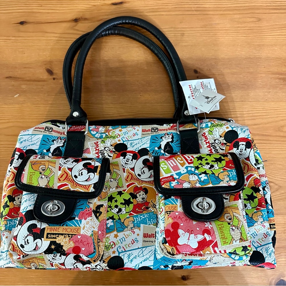 New Disney Parks Vinyl Character Print Purse